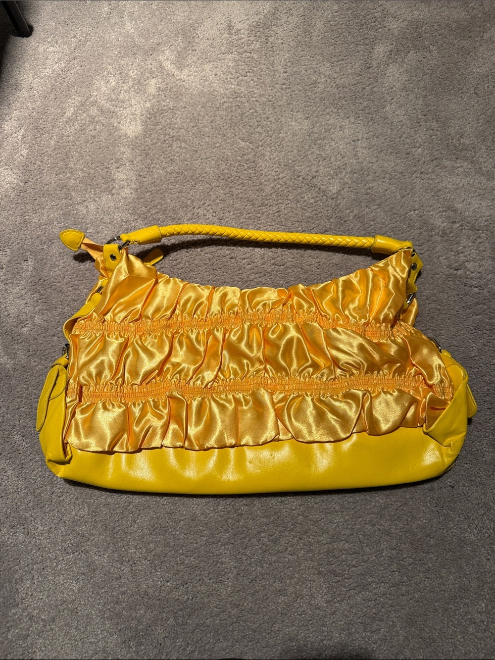 Yellow Ruffled Shoulder Bag - Women